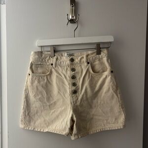 Reformation Women's Cream Button-Up Shorts